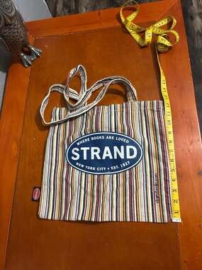 Strand Bookstore New York City Multi-Color Striped Canvas Tote Bag